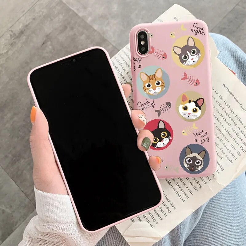 Cute Cartoon Lucky Cat Silicone case for iPhone 13, 12 11