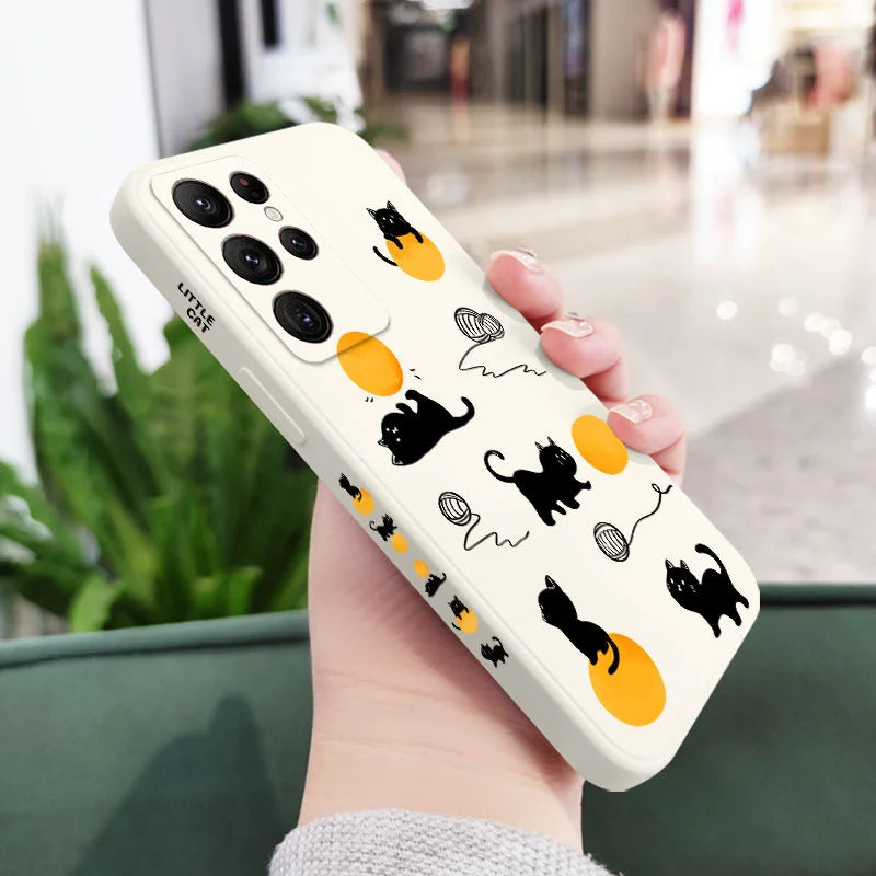 Cat Playing Rope Phone Case For Samsung Galaxy S Series