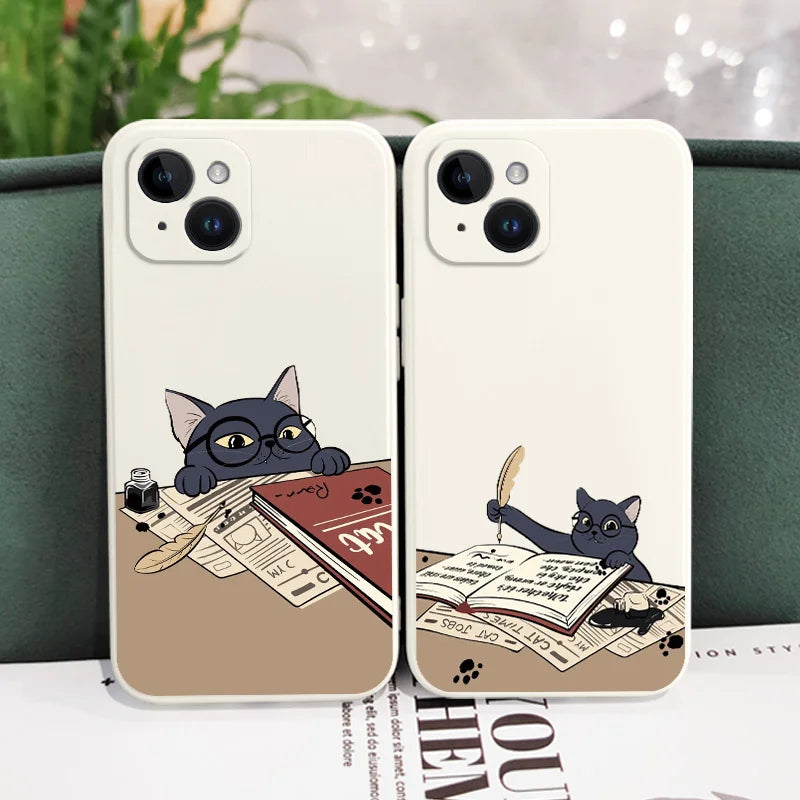 iPhone12 11 X XR XS Learning Cats Phone Case
