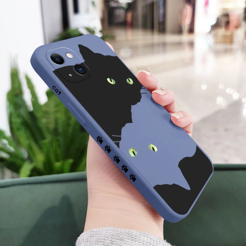Couple Hug Kitten Phone Case For iPhone 15 14 13