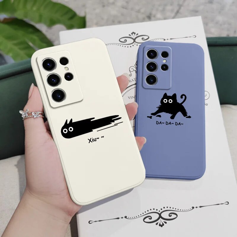 Wind Cat Phone Case For Samsung Galaxy S23 S22 S21 S20