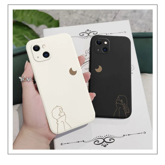 Moon Twilight Couple Phone Case For iPhone 15, 14, 13