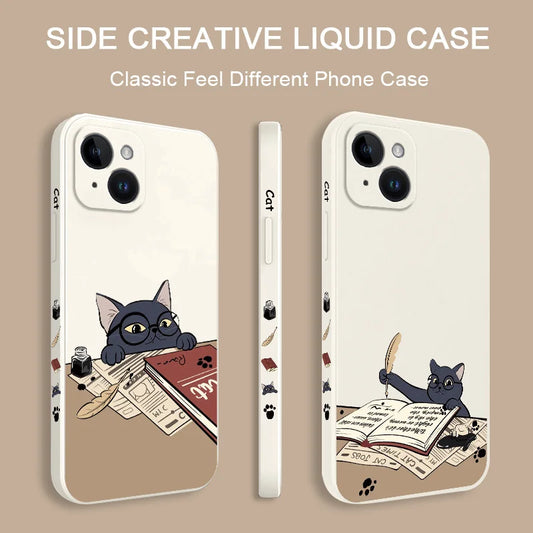 iPhone 15 14 13 Learning Cats Phone Case