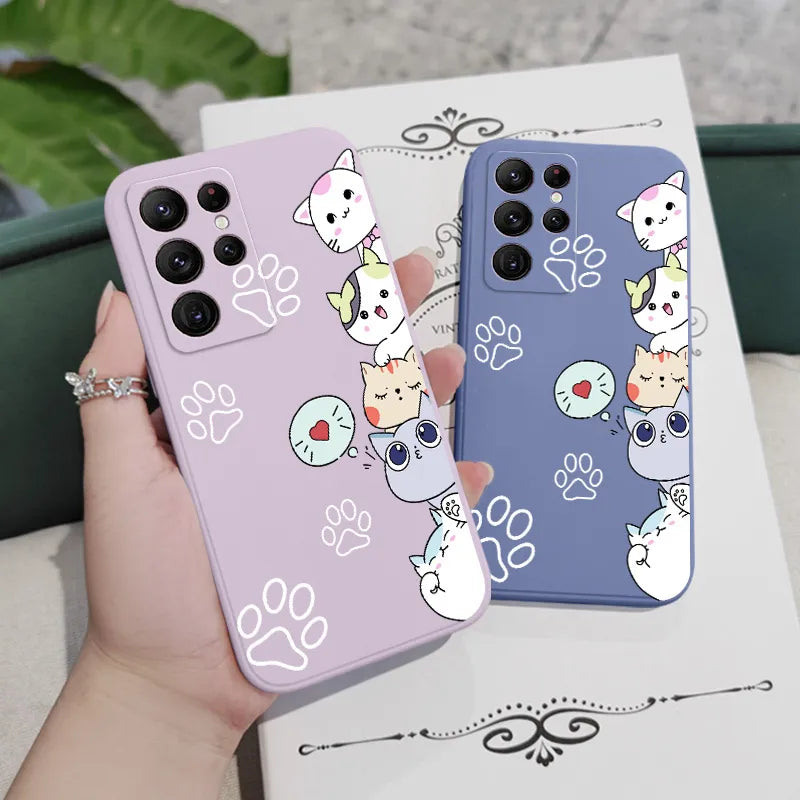 Cute Stacking Cats Phone Case For Samsung Galaxy S series