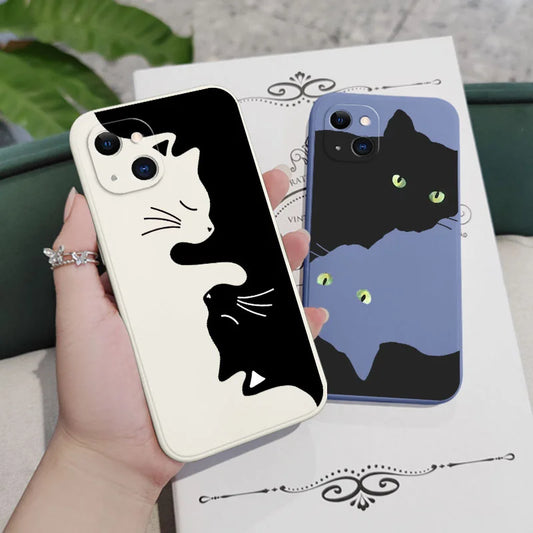 Lover Hug Kitten Phone Case For iPhone 12, 11, ,X, XR, XS