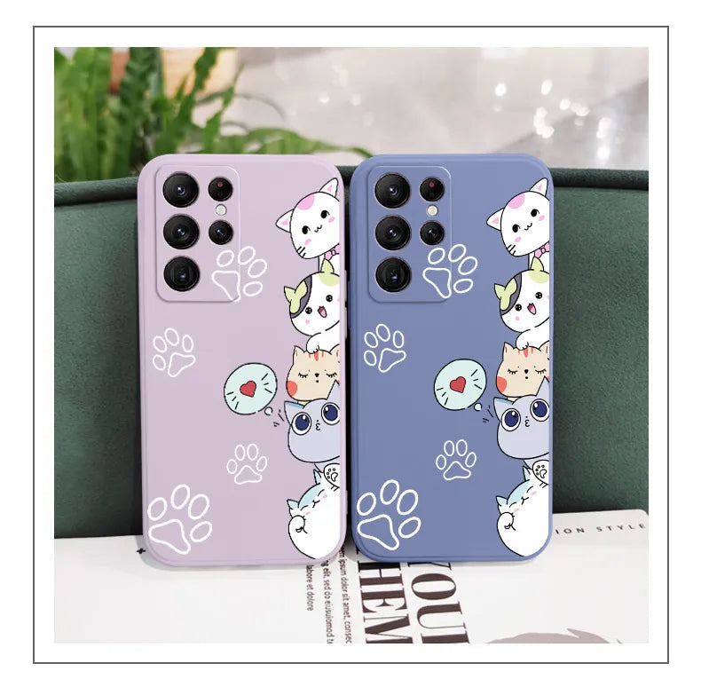 Cute Stacking Cats Phone Case For Samsung Galaxy S series