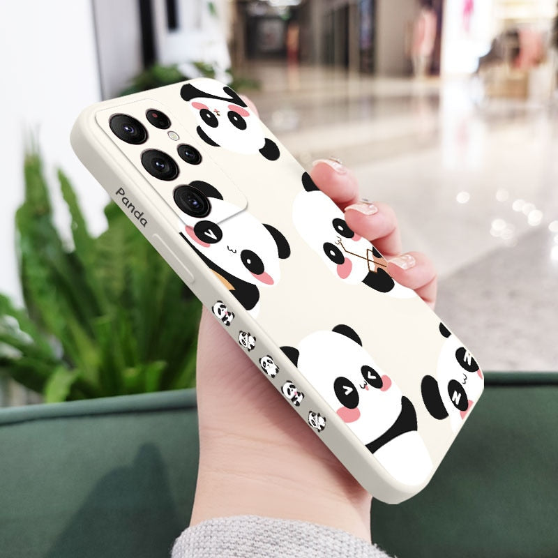 Milk Tea Boba Panda Phone Case For Samsung Galaxy S22, S21, S20