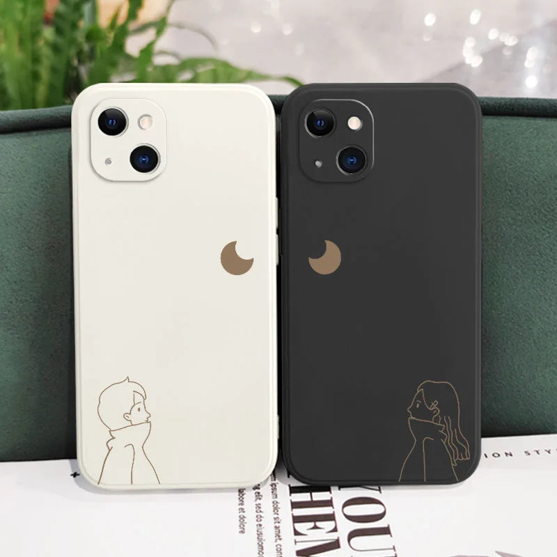 Moon Twilight Couple Phone Case For iPhone  12, 11, X, XR, XS