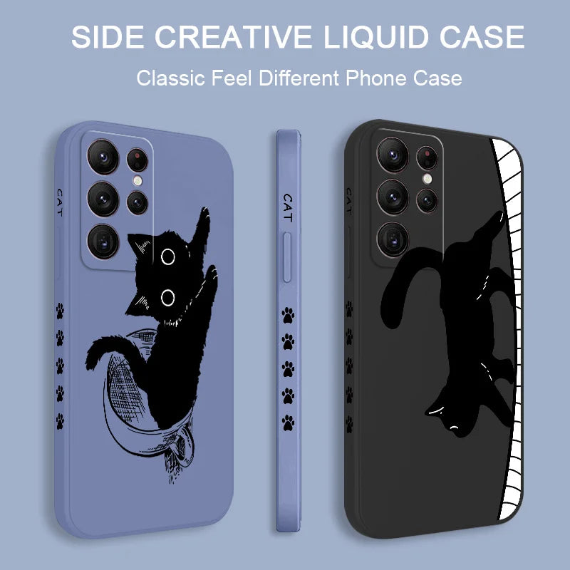 Elegant Cat Phone Case For Samsung Galaxy S Series
